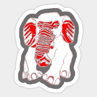 Elephant silhouette Siluet 3D 大象 elefant pixelart Sticker